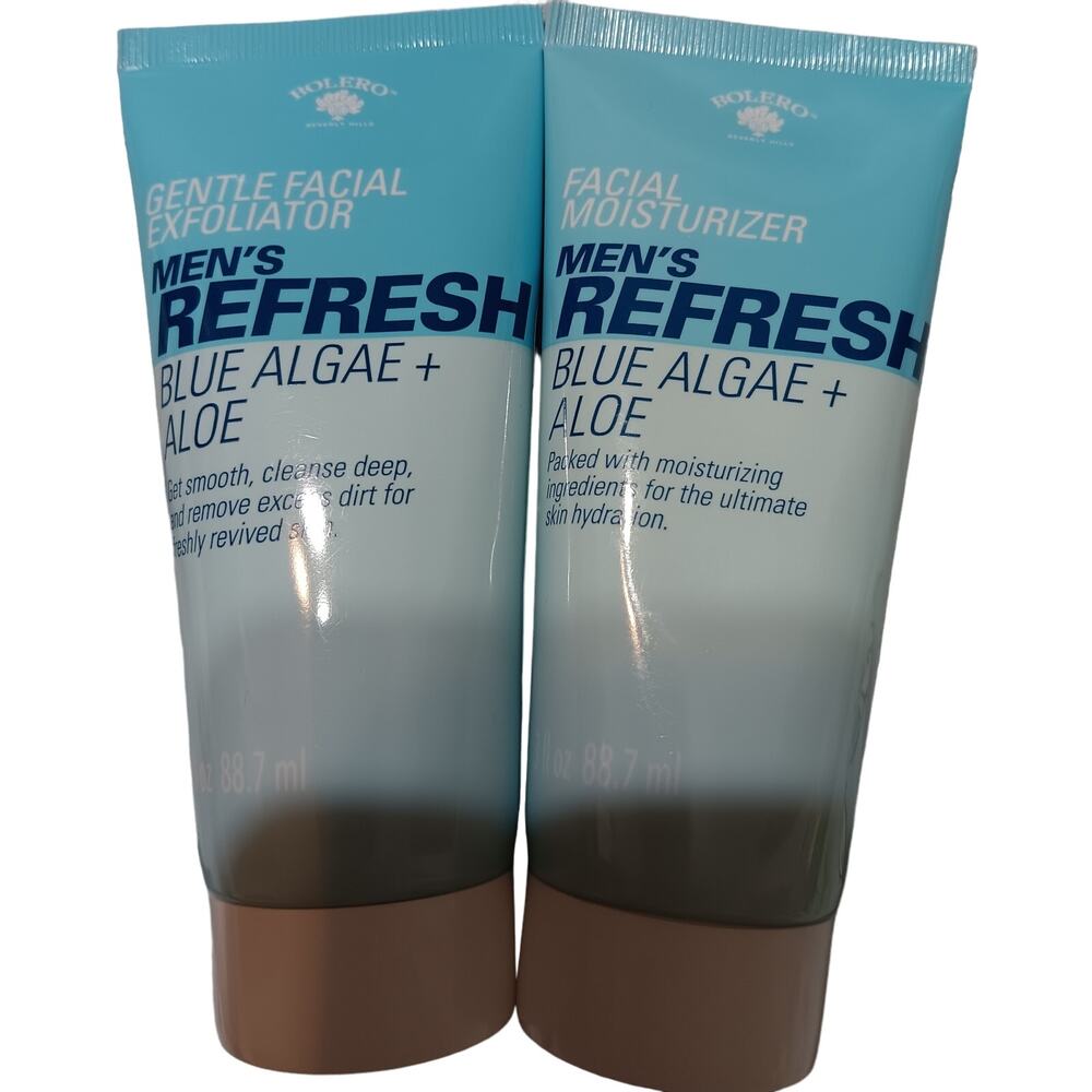 Bolero Gentle Exfoliator Men's Refresh Blue Algae + Aloe (2 ct, 3 oz. Ea.) NEW